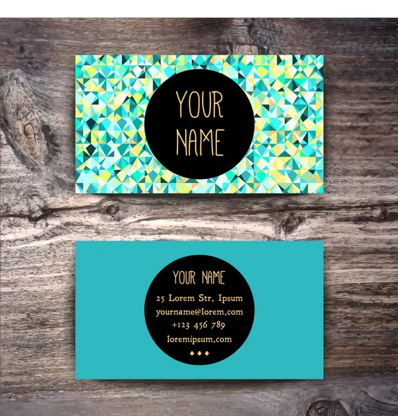 Business card template with geometric pattern