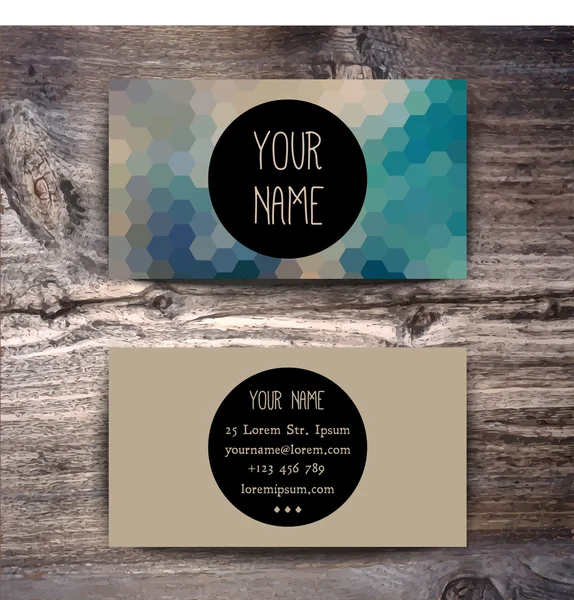 Business card template with geometric pattern