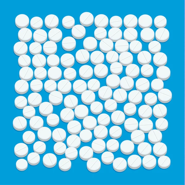 White medical pills on blue