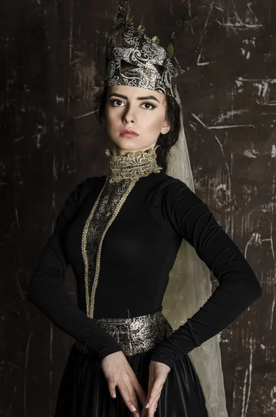 Armenian girl in dark national dress