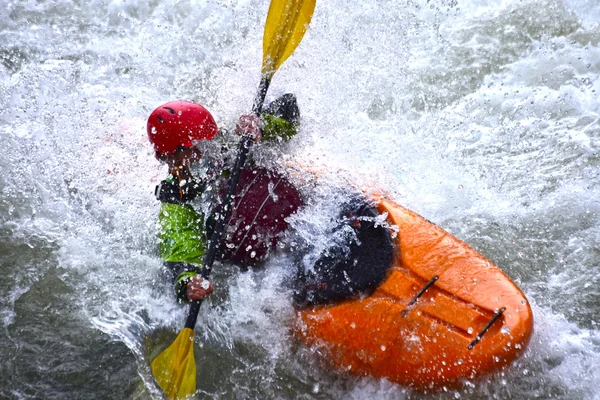 Extreme river kayaking as fun sport