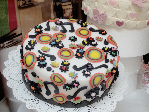 Italian Arts and Crafts. Cake with musical Painting