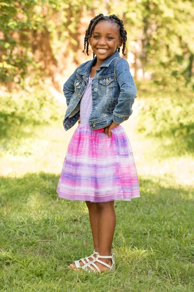 Happy African American little girl