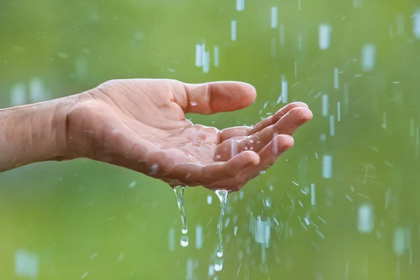 Hand and rain water