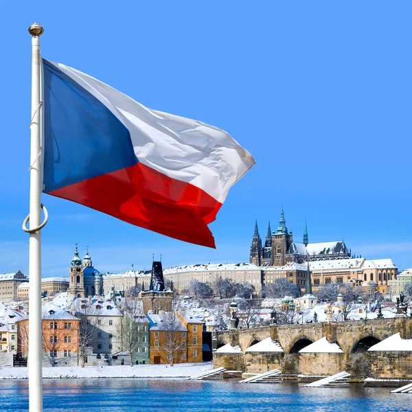 Flag, Prague castle and Lesser town, Prague (UNESCO), Czech repu