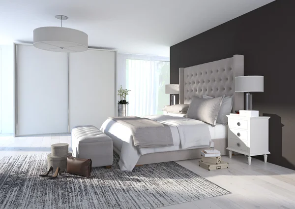 Comfortable bedroom with nice decoration. 3d rendering