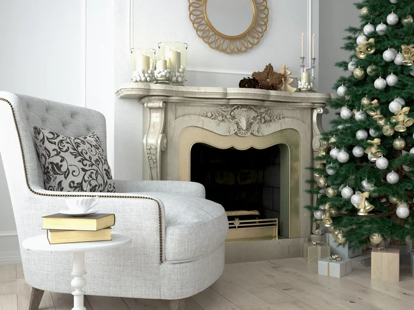 Christmas living room. 3d rendering