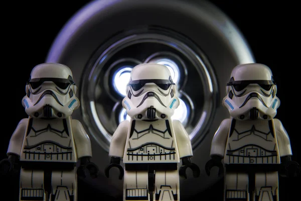Lego star wars stormtrooper on isolated black background