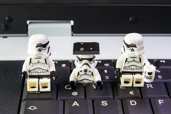 Lego star wars stormtrooper a sneak is key keyboard notebook.The lego Star Wars mini figures from movie series.Lego is an interlocking brick system collected around the world