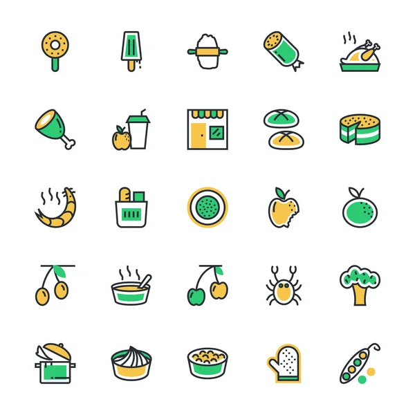Food, Drinks, Fruits, Vegetables Vector Icons 7