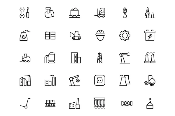 Industrial Processes Vector Line Icons 2