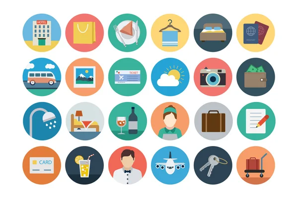 Hotel and Restaurant Flat Colored Icons 1