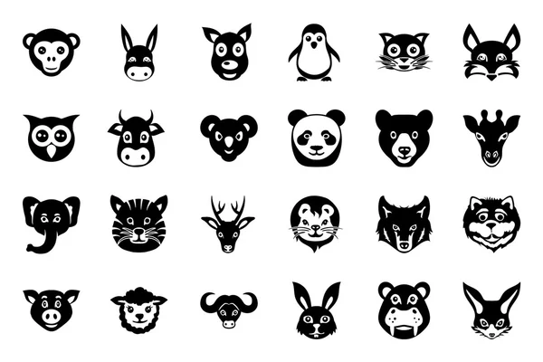 Animal Faces Vector Icons 1