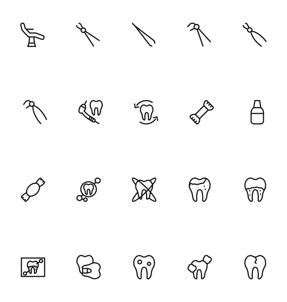 Dental Line Vector Icons 5