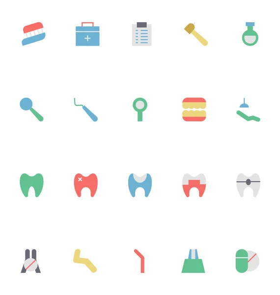 Dental Colored Vector Icons 6