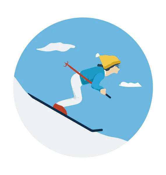 Snow Skating Colored Vector Icon