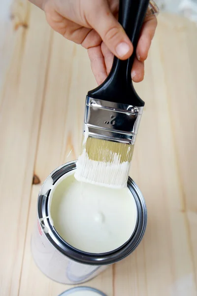 Paint Can and Paint Brushes