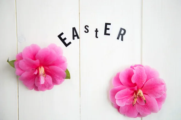 Easter Letters and Flowers of Camellia