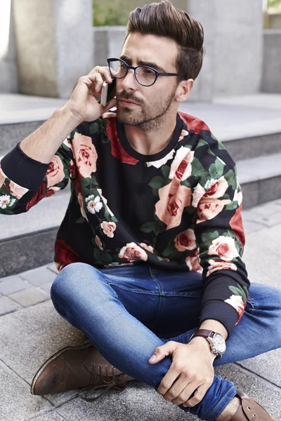 Young man on the phone