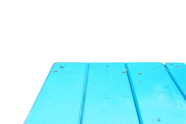 Blue Wood table top on white background,Perspectives wood for display or montage your products