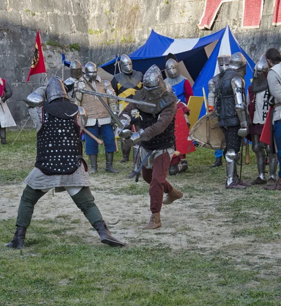 Sword fight between knights