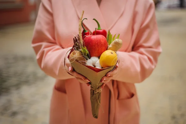 The original unusual edible vegetable and fruit bouquet