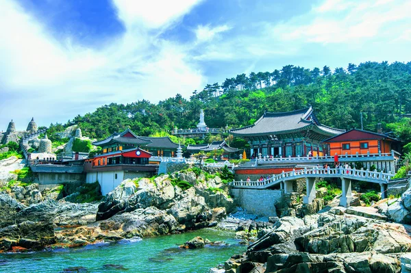 Haedong Yonggungsa Temple and Haeundae Sea in Busan, South Korea.