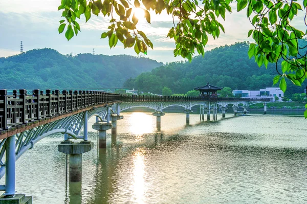 Wooden bridge or Wolyeonggyo bridge in Andong,Korea.