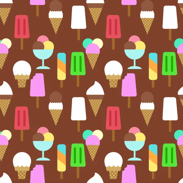 Set icons of ice cream. Pattern background