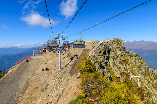 The cable car in the scenic mountains