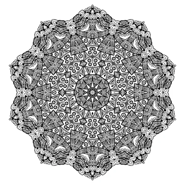 Abstract design black white element. Round mandala in vector. Graphic template for your design. Circular pattern.