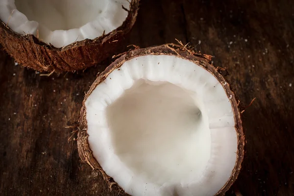 The broken coconut. delicious fruit for Indian food