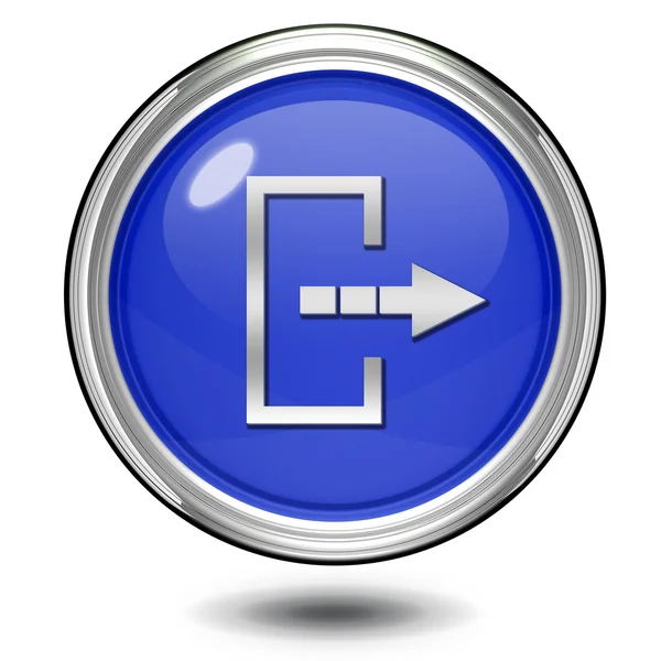 Logout circular icon on white background - 图库