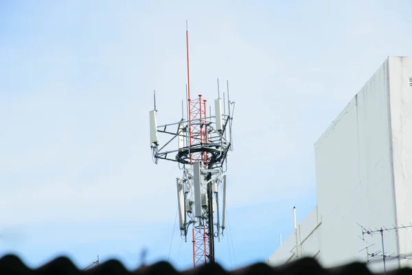 Satellite Antenna on apartment for telecommunication