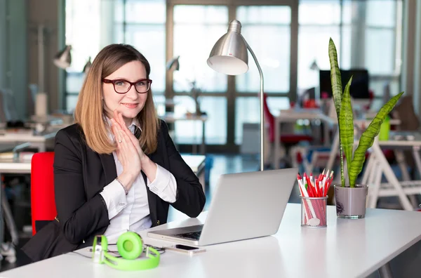 Beautiful Business Lady enjoying good Job well done