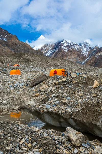 Orange Mountain Tents on Giant Glacier Vertical