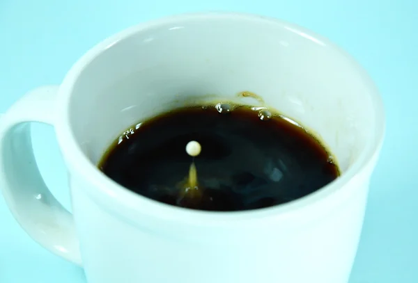 Milk drop on coffee cup
