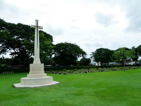 Blade cross in cemetery to memorial of world war 2 in Thailand