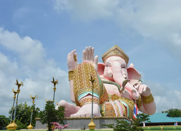 Big statue of elephant god in temple