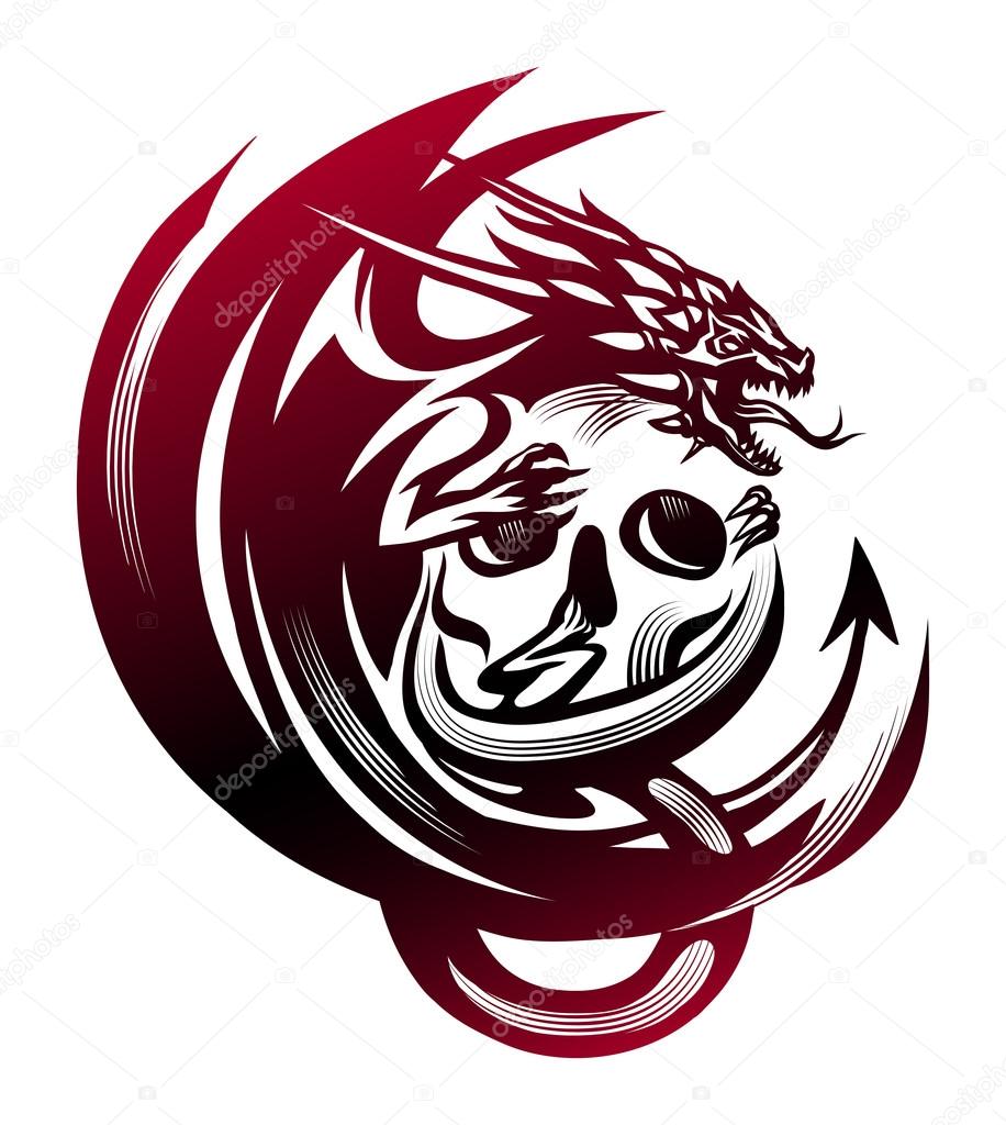 dragon sitting on a skull tattoo stock vector 169 firin dragon sitting on a skull tattoo stock vector 169 firin