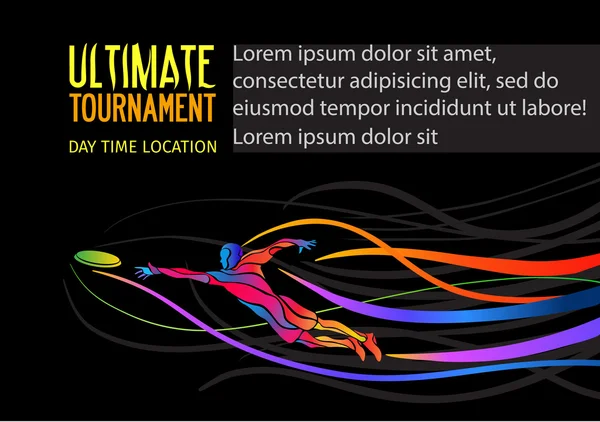 Ultimate frisbee sport invitation poster or flyer background with empty space, banner template