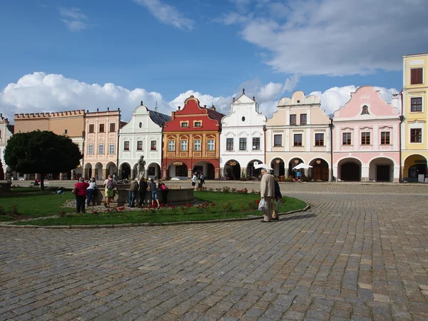 Colorful houses in the historical square in Telc