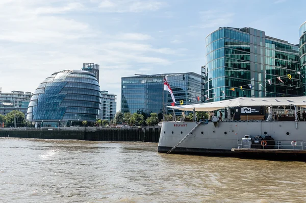 London City Hall and battleship