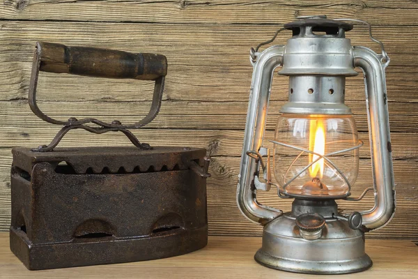 Aging oil Lamp and flatiron