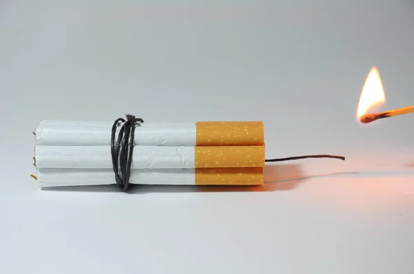 Cigarette bomb and fire