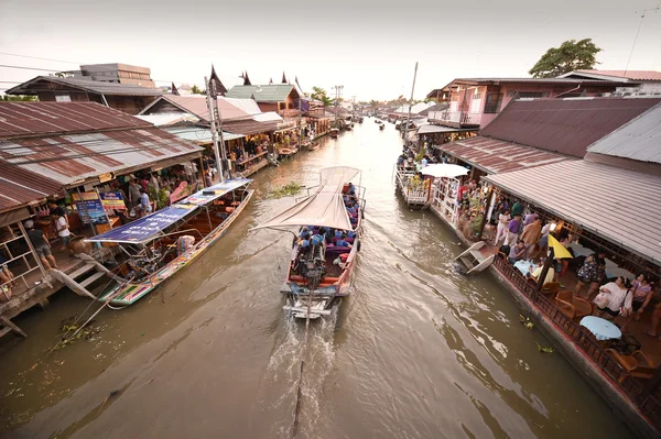 Amphawa market canal, the most famous of floating market
