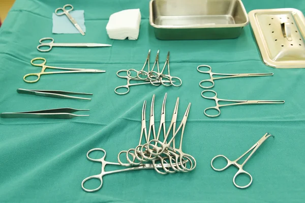 Detail shot of steralized surgery instruments