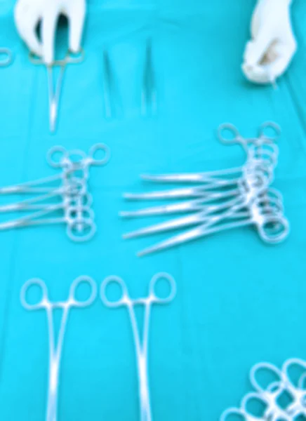 Blur of detail shot of steralized surgery instruments