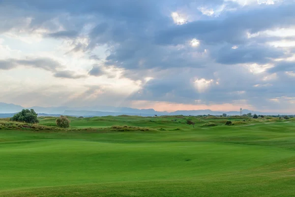 Cloudy sky over the golf course