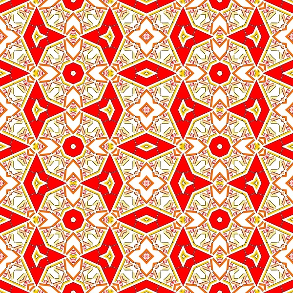 Background with cubistic patterns in white and red
